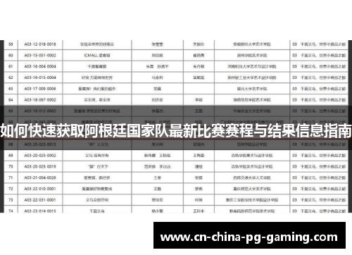 如何快速获取阿根廷国家队最新比赛赛程与结果信息指南 如何快速获取阿根廷国家队最新比赛赛程与结果信息指南