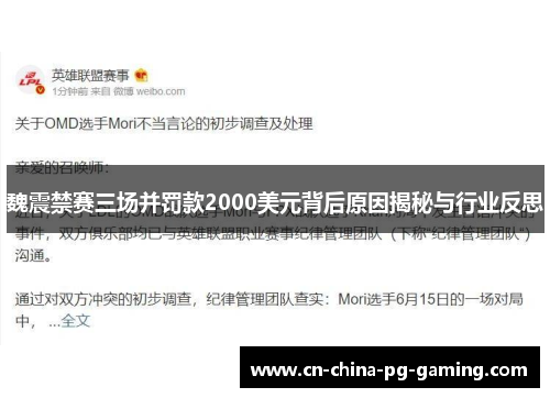 魏震禁赛三场并罚款2000美元背后原因揭秘与行业反思